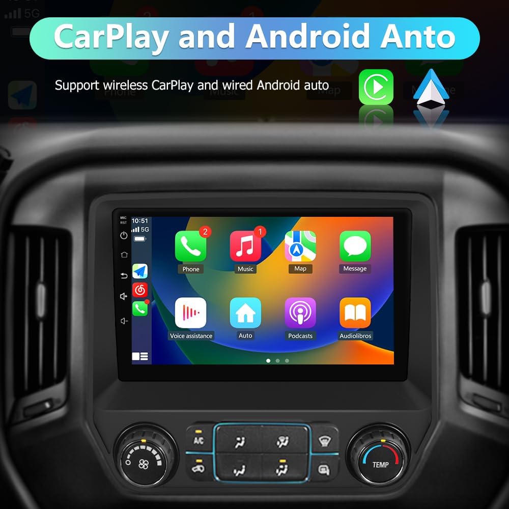 Stereo for Chevy Silverado GMC Sierra 2014-2018,10' Touchscreen Android 13 2GB+32GB