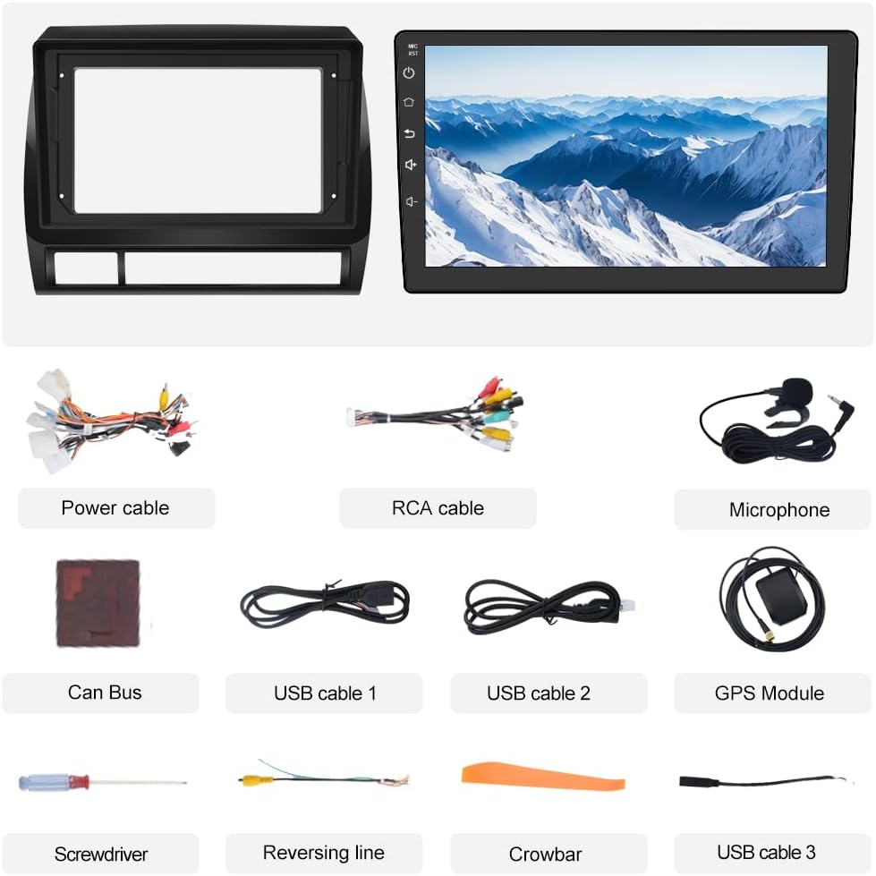 Android 13 Stereo for Toyota Tacoma 2005-15, 9' Touchscreen Head Unit Supports JBL