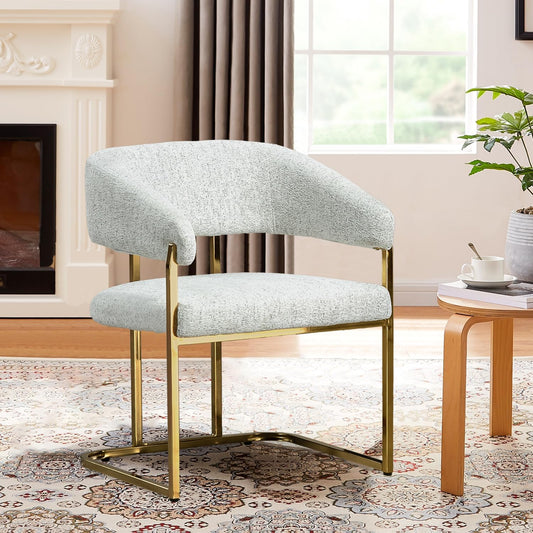 Modern Dinning Chairs Wide Upholstered Seat, Dinner Room Chair with Metal Non-Rusting Legs, Accent Chair