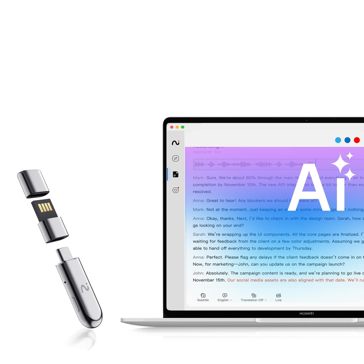 NoteKit Computer AI Meeting Assistant, viaim Voice Recorder with Transcription, 16 Languages, to-Do Lists & Summaries with viaim AI, Works on Windows & Mac, Ideal for Business, Remote Work, Education