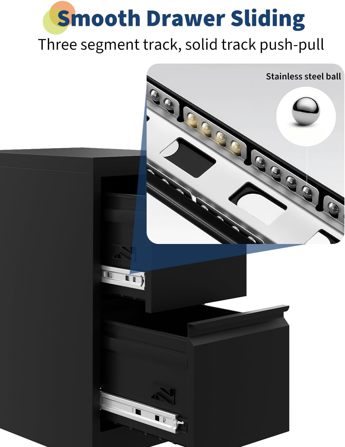 2-Drawer File Cabinet with Lock, Vertical Metal Filing Cabinet for Letter/Legal Size Documents, Heavy Duty File