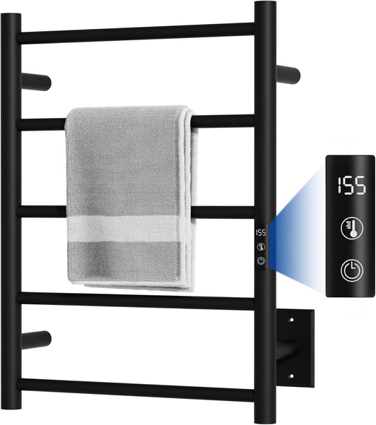 Heated Towel Racks, Towel Warmer Rack for Bathroom, Wall Mounted with Built-in 24hr Timer