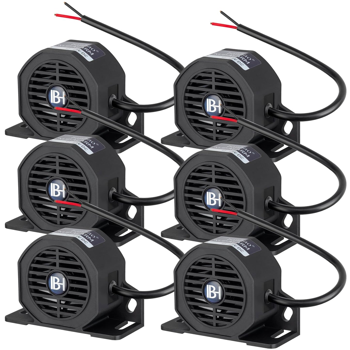 Backup Alarm Reverse Beeper 12V-48V 110dB Waterproof Backup Warning Alarm for Industrial Heavy-Duty Truck Van Freight Lorry Heavy Vehicles (6PCS) 6 pc.
