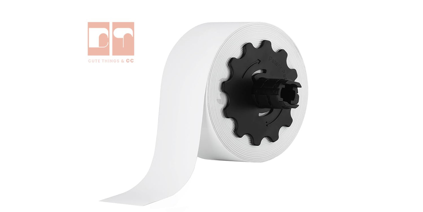 White Vinyl Tape, 150' Length, 2' Width. Durable Adhesive Vinyl Tape VNMWT-3508