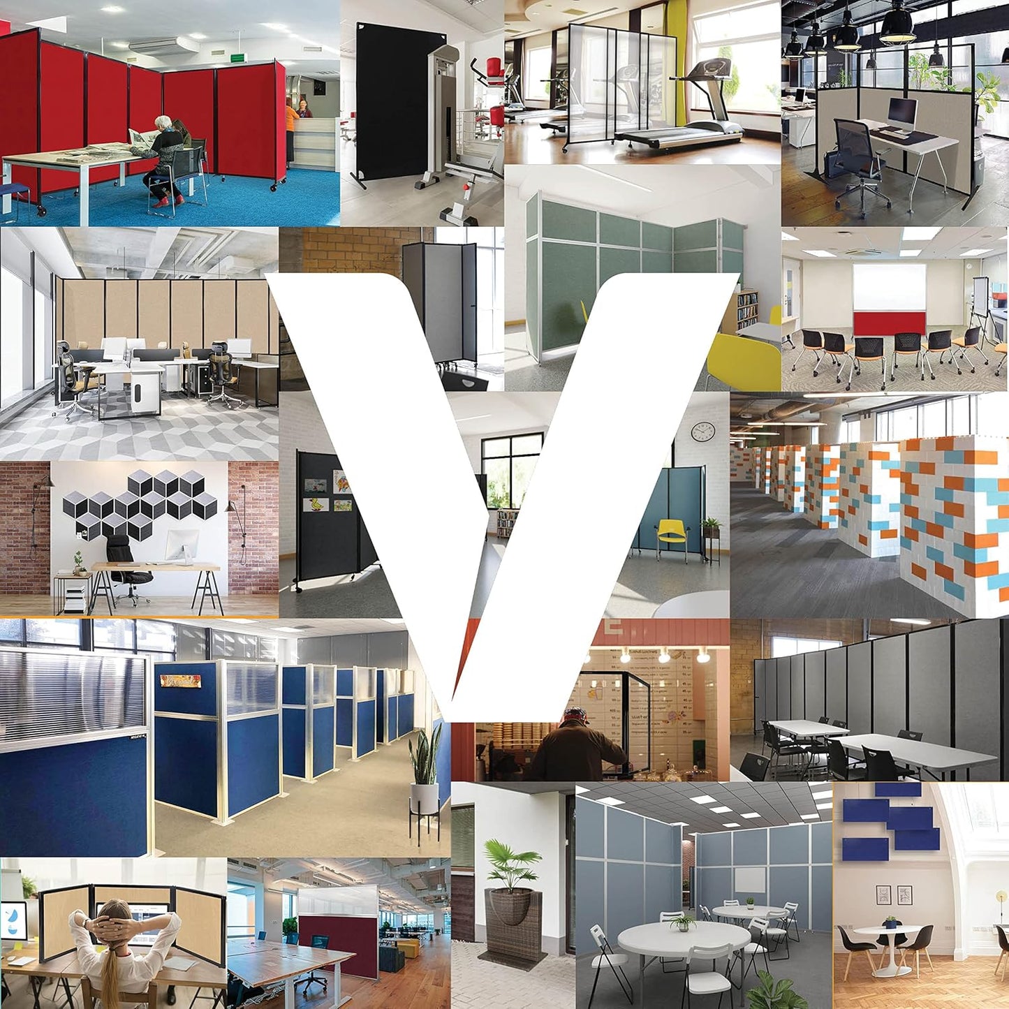 Workstation Partition, Portable Wall Divider, Modern Office Cubicle, Free Standing Privacy Screen, Flexible Work Space