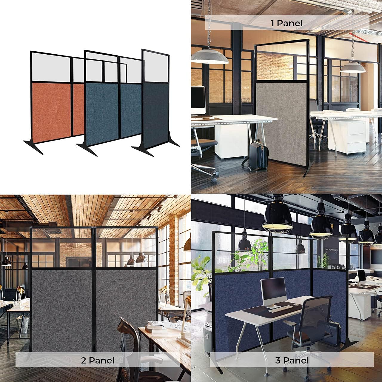 Workstation Partition, Portable Wall Divider, Modern Office Cubicle, Free Standing Privacy Screen, Flexible Work Space