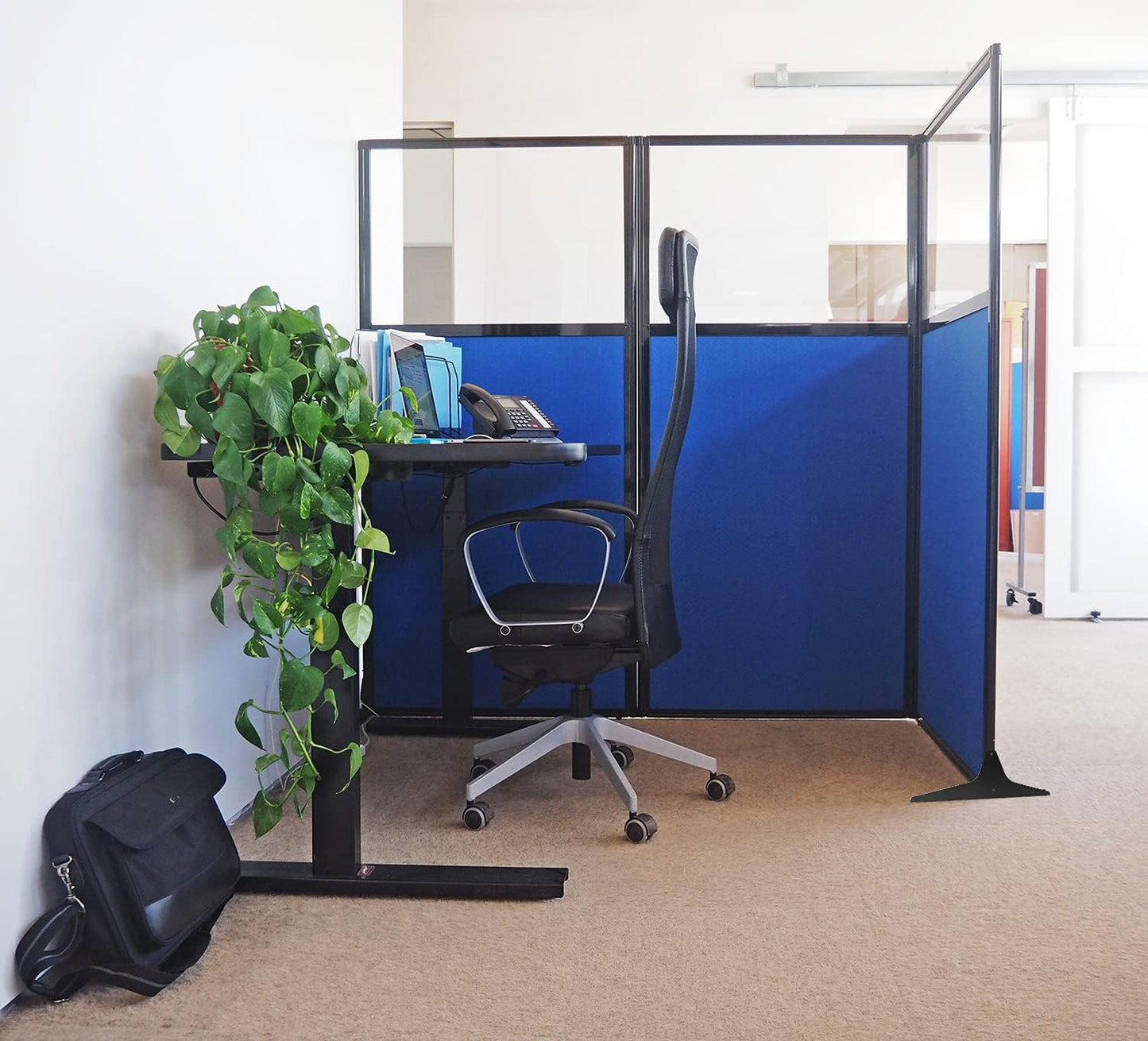 Workstation Partition, Portable Wall Divider, Modern Office Cubicle, Free Standing Privacy Screen, Flexible Work Space