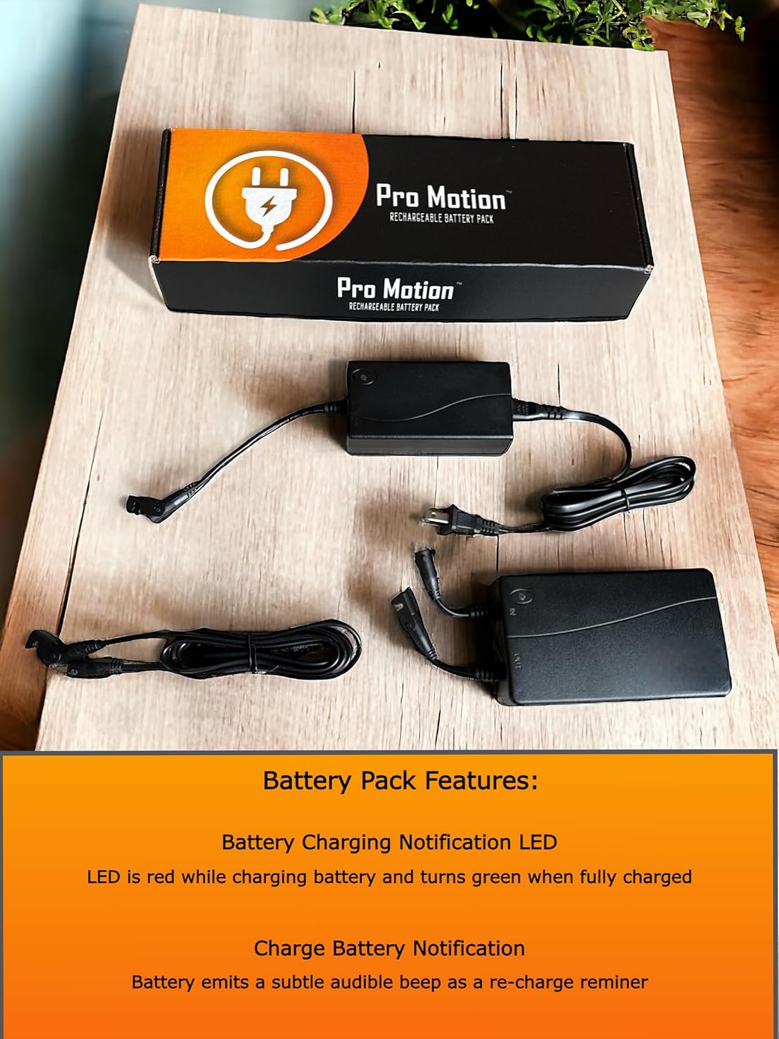 Pro Motion 1800 mAh Rechargeable Battery Pack Kit with Charger for Sofa, Couch, Sectional, Recliner. Battery Charger Included.