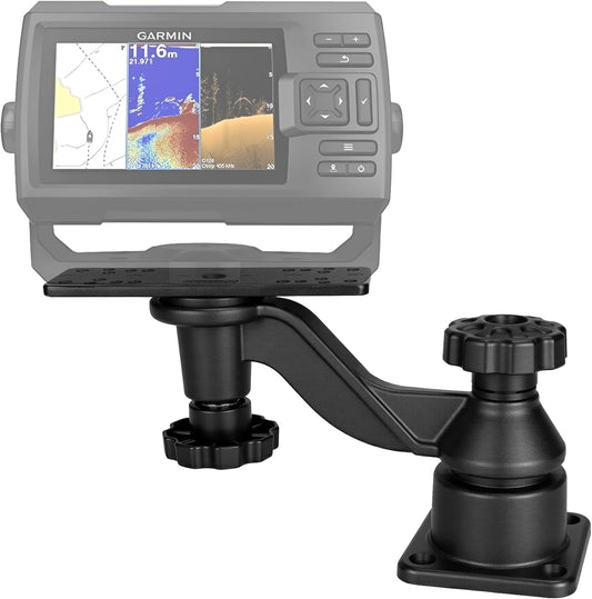 Heavy Duty Fish Finder Mount with Swing Arm, All Aluminum Marine Electronic Mount for Boats and Kayak
