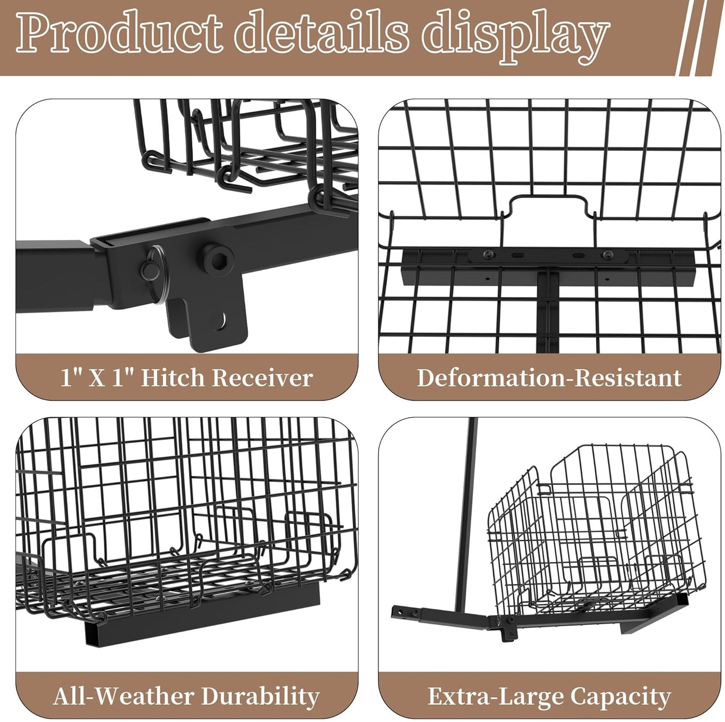 Mobility Scooter, Heavy Duty, Rear Basket and Adjustable Height Foldable Sunshade Canopy Set