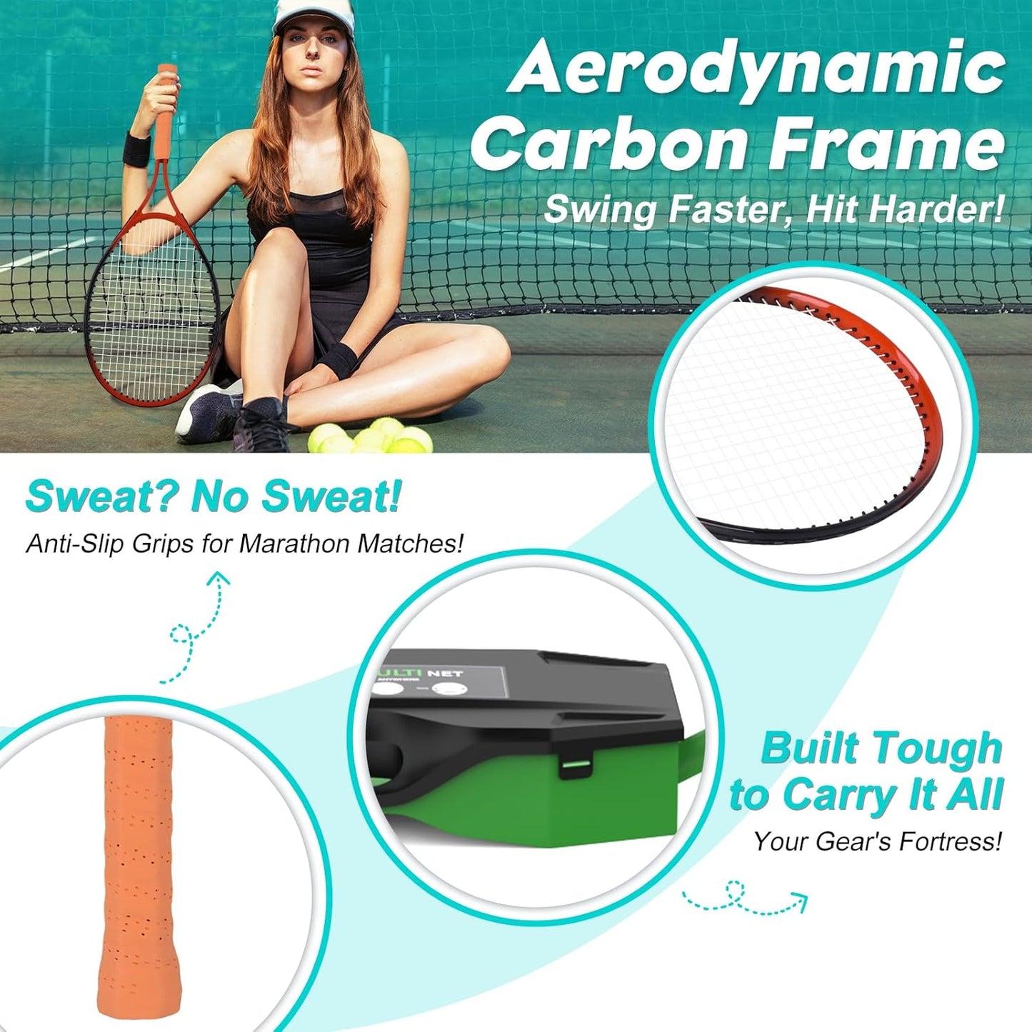 Portable Badminton Volleyball Tennis Net Set 3 in1 with1 Volleyball, Raquets, Accessories