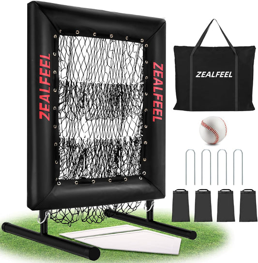 Baseball Pitching Net Pro, 9 Hole Pitching Net with Target,  Adjustable, Portable, Easy Setup