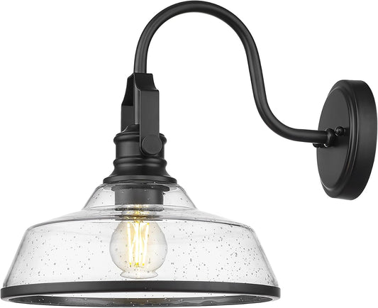 2-Pack Outdoor Wall Sconce Lights with E26 Bulb Socket and 11' Bubble Glass Lampshade