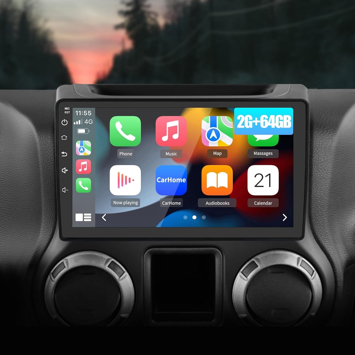 Android 13 [2GB+64GB] Car Radio Stereo Compatible for Jeep Wrangler JK Gand Cherokee Dodge Ram 1500 with Wireless CarP