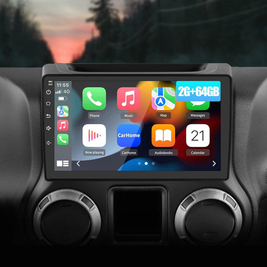 Android 13 [2GB+64GB] Car Radio Stereo Compatible for Jeep Wrangler JK Gand Cherokee Dodge Ram 1500 with Wireless CarP