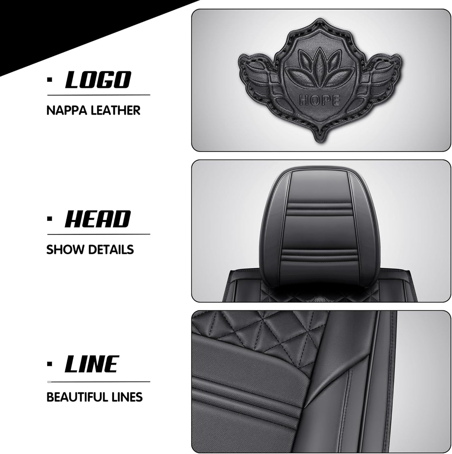 Car Seat Cover for Honda Civic 2000-2025, Leather Car Seat Covers Full Set, Breathable, Waterproof