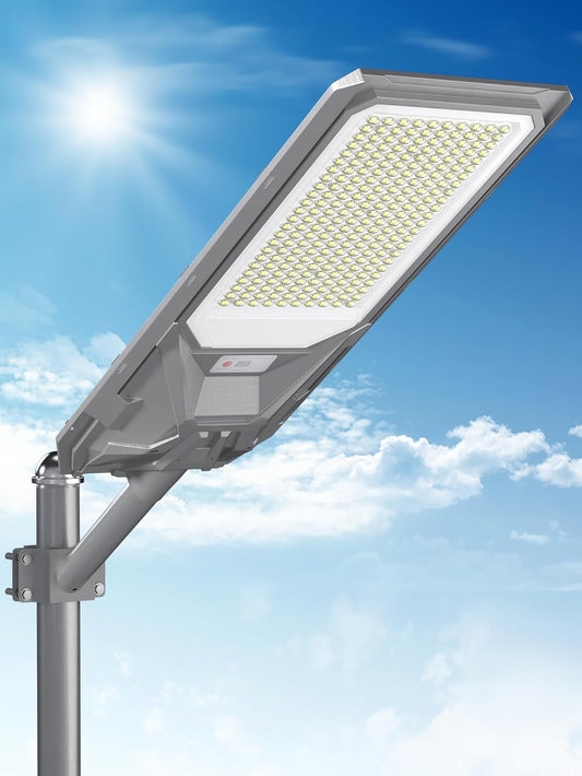 Ofuray Solar Street Light,SFL-OLL Max 36,000Mah High Power Solar Security Flood Lights Parking Lot Lights Commercial Dusk