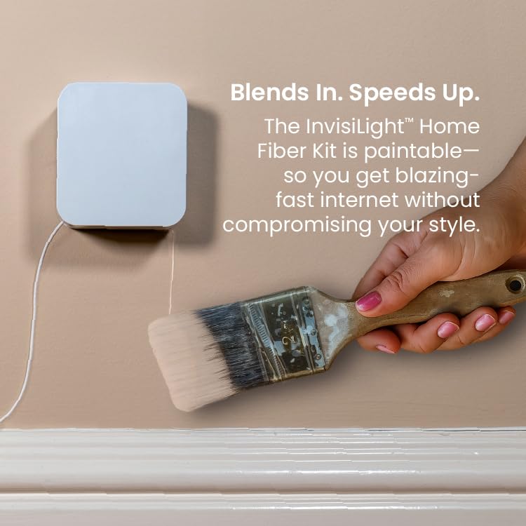 InvisiLight Home Fiber Kit Ultra-Thin Fiber Optic Internet Kit with Media Converters Wired Connection