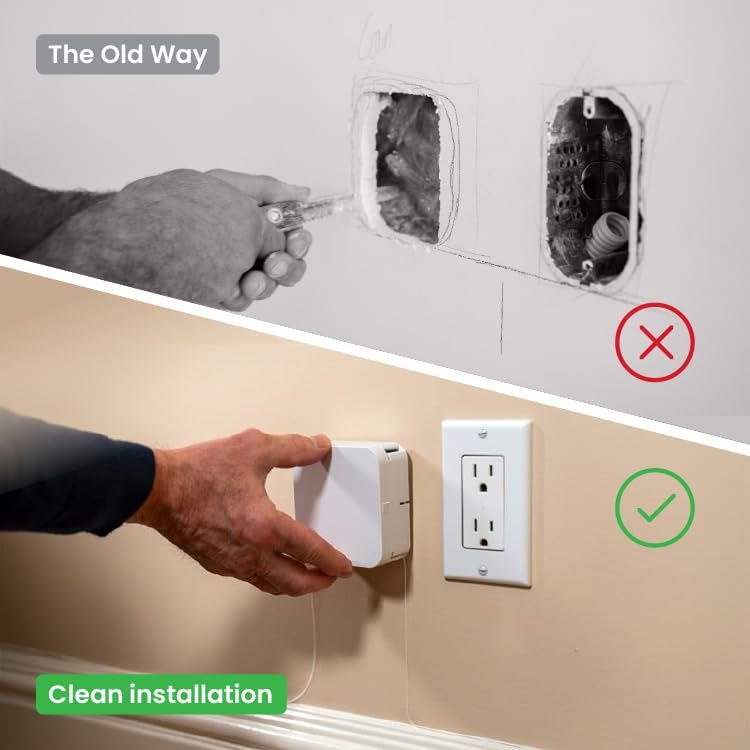 InvisiLight Home Fiber Kit Ultra-Thin Fiber Optic Internet Kit with Media Converters Wired Connection