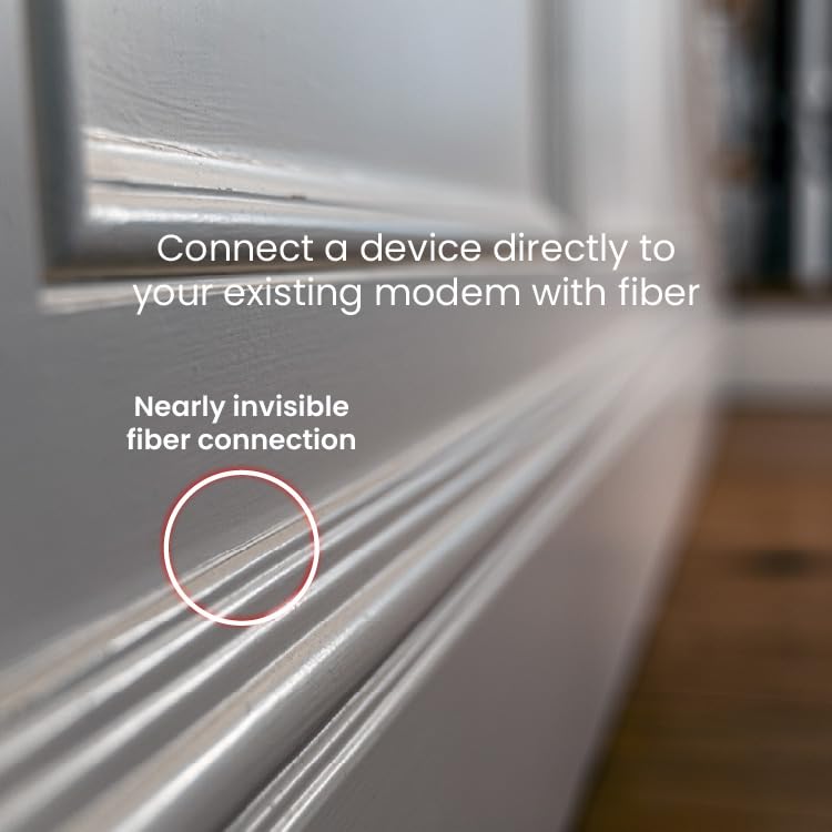 InvisiLight Home Fiber Kit Ultra-Thin Fiber Optic Internet Kit with Media Converters Wired Connection