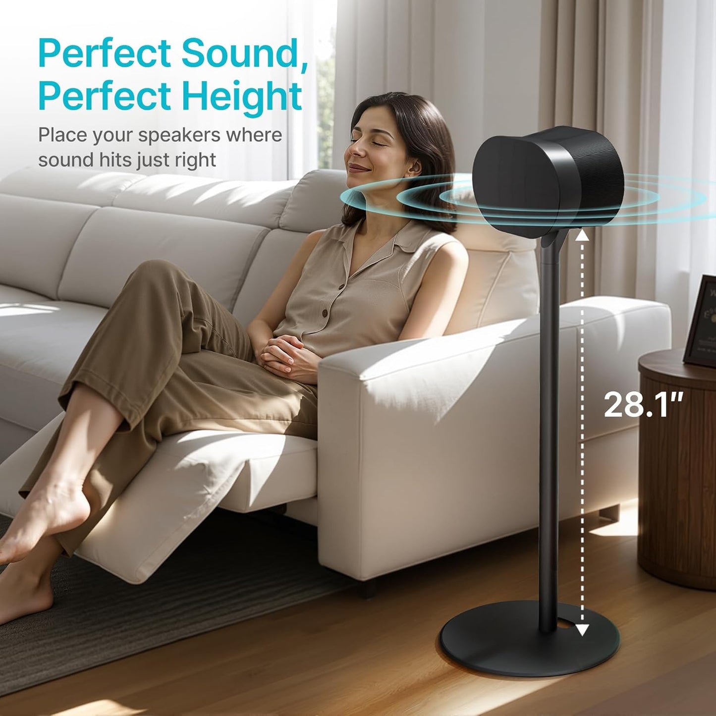 Pegzone Speaker Stands Pair Compatible with Sonos Era 100 and Era 300, 22 LBS Capacity, 28.1' Fixed Height