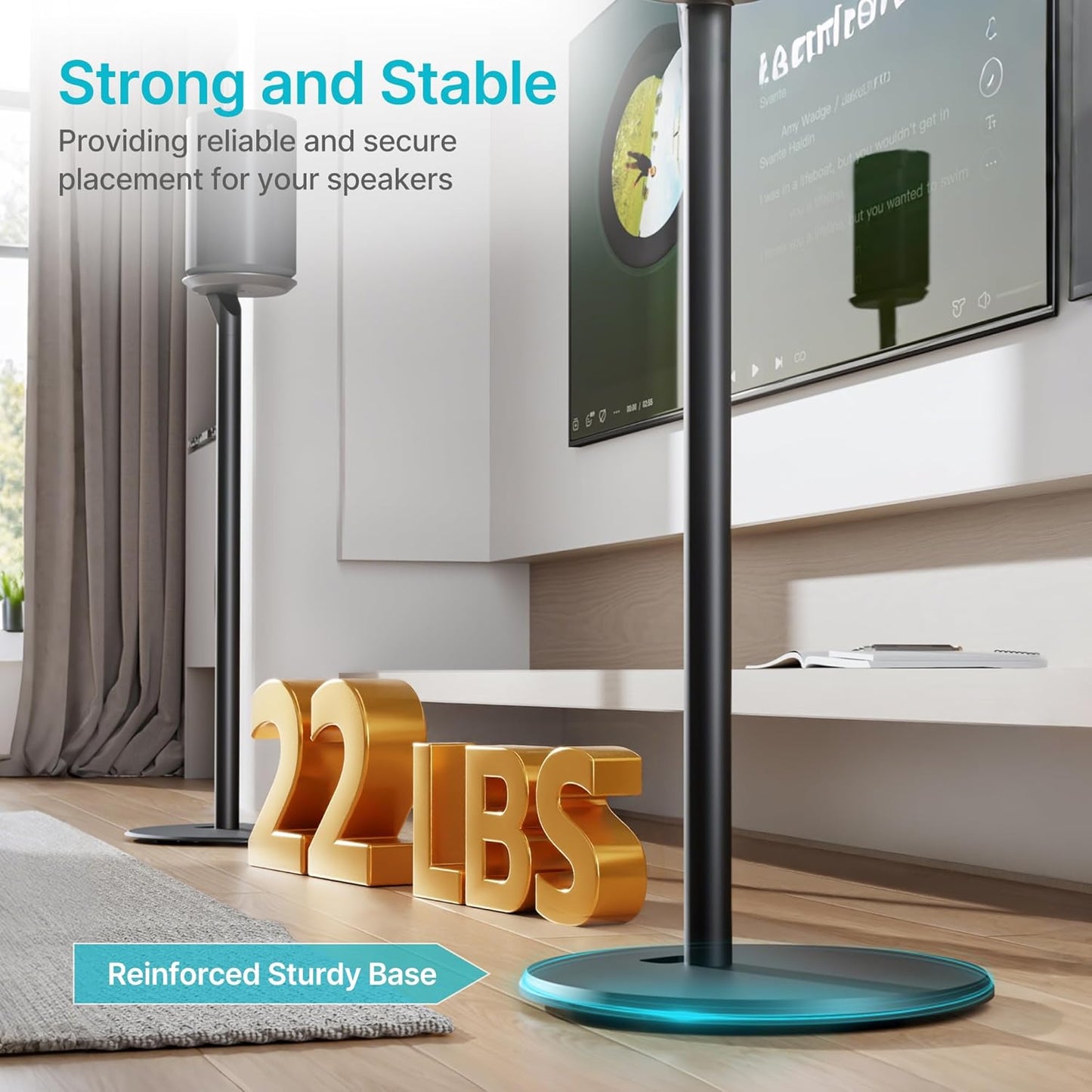 Pegzone Speaker Stands Pair Compatible with Sonos Era 100 and Era 300, 22 LBS Capacity, 28.1' Fixed Height