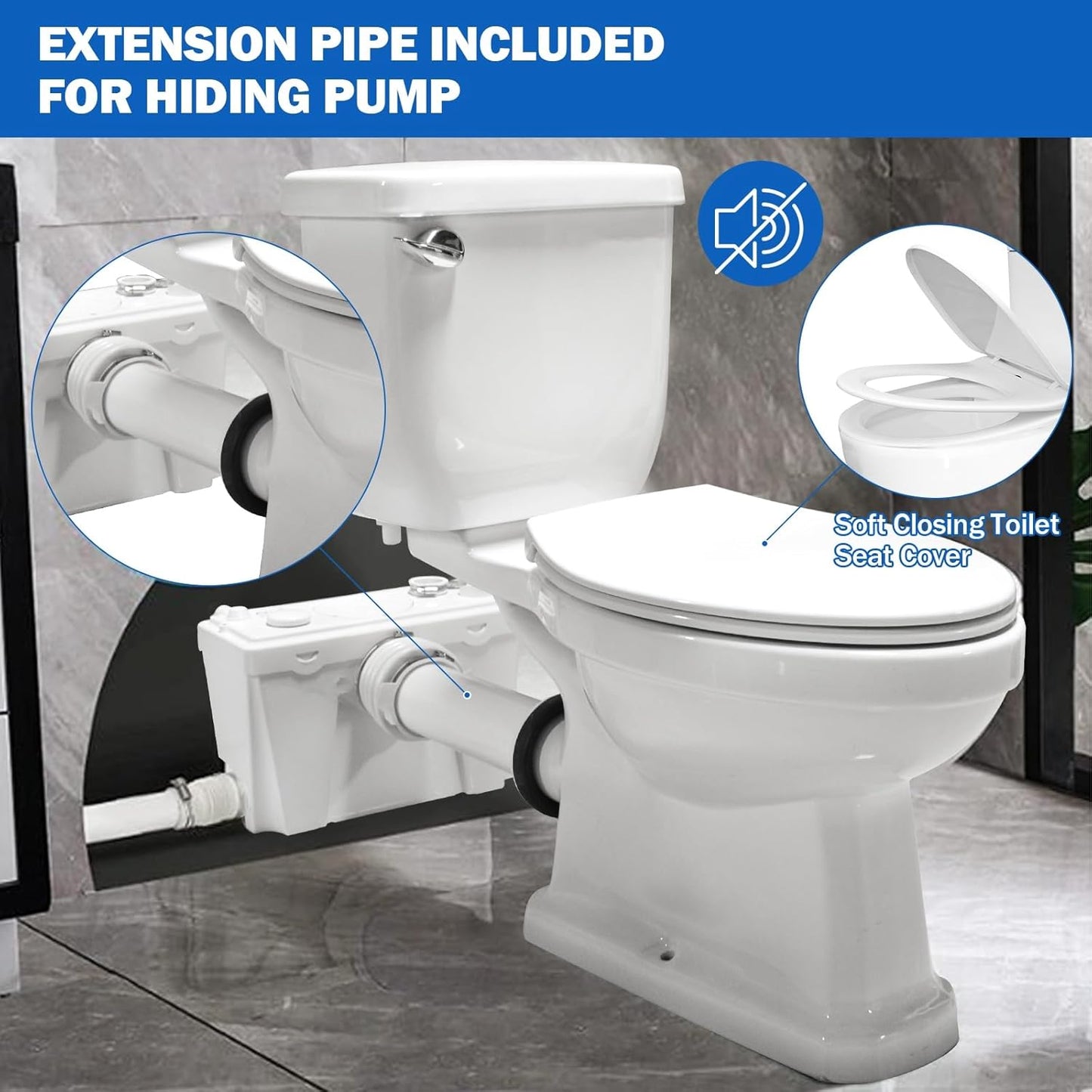 Compacted Elongated Toilet for Bathroom 1.28 GPF Dual Flush Quiet Modern Toilet