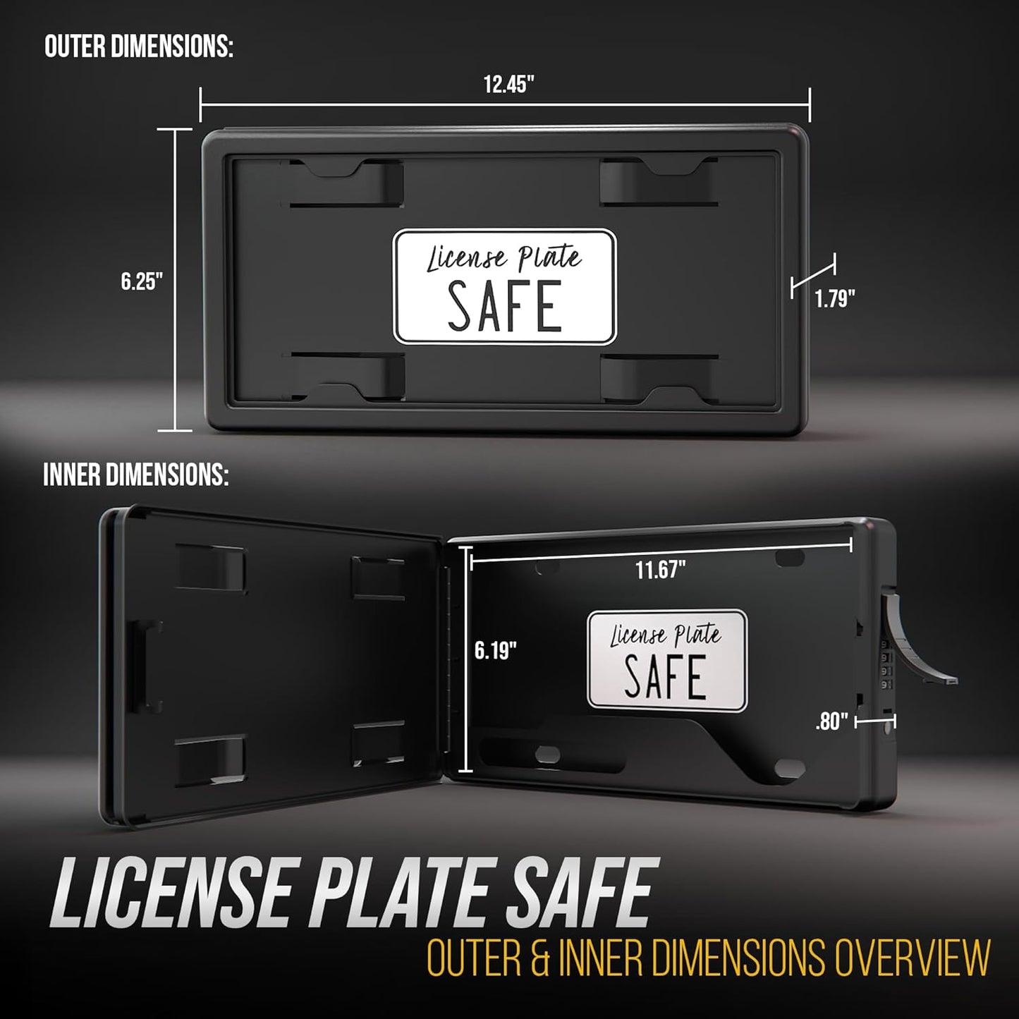 License Plate Safe The Secret Stash Box for Your Vehicle Secure Key Storage Anti-Theft Frame Faraday Bag