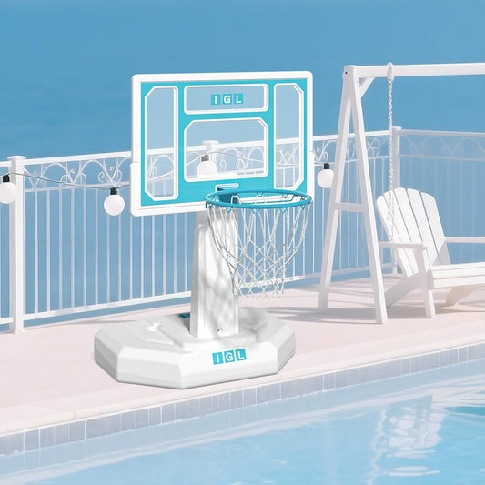 Poolside Basketball Hoop, Swimming Pool, Hoop with 32 Inch PC Backboard, Portable