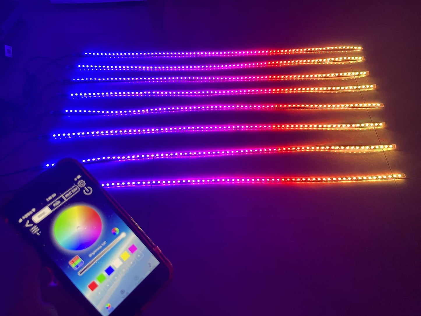 8PCS 2FT 60cm 24' Dream Color Chasing Light Strips Illuminated LED Strobe Flash Breathing Lights