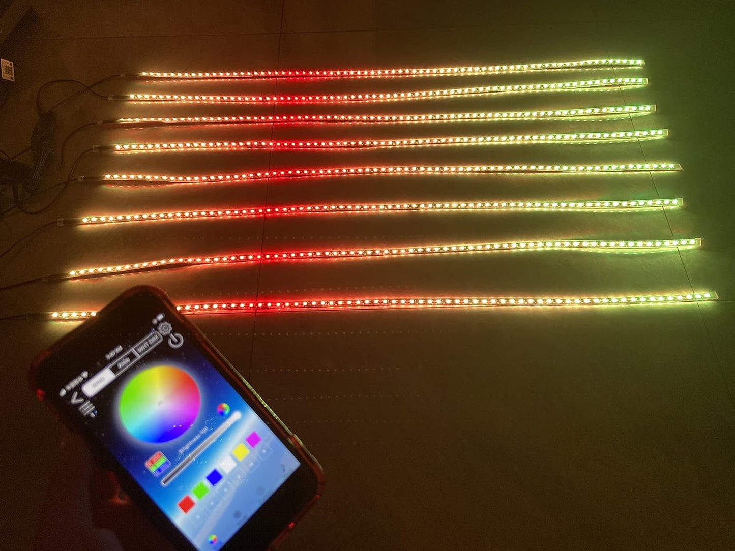 8PCS 2FT 60cm 24' Dream Color Chasing Light Strips Illuminated LED Strobe Flash Breathing Lights