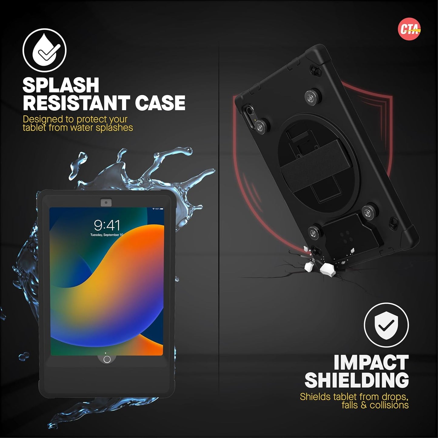 Wireless Charging Case for iPad Air 4/5 with Impact-Resistant Thick Silicone Cover