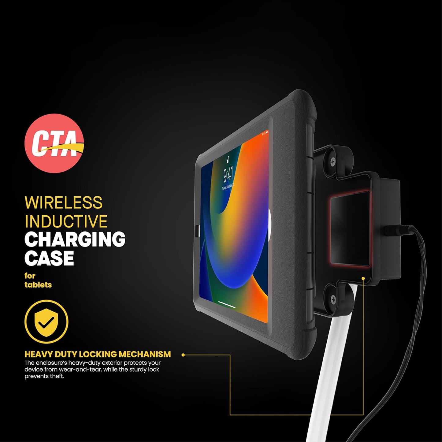 Wireless Charging Case for iPad Air 4/5 with Impact-Resistant Thick Silicone Cover