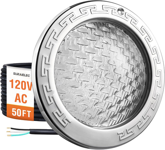 10 Inch 120V LED Pool Lights for Inground Pool, 5000 Lumen Cool White Inground Pool Light, 50W LED (500W eq)