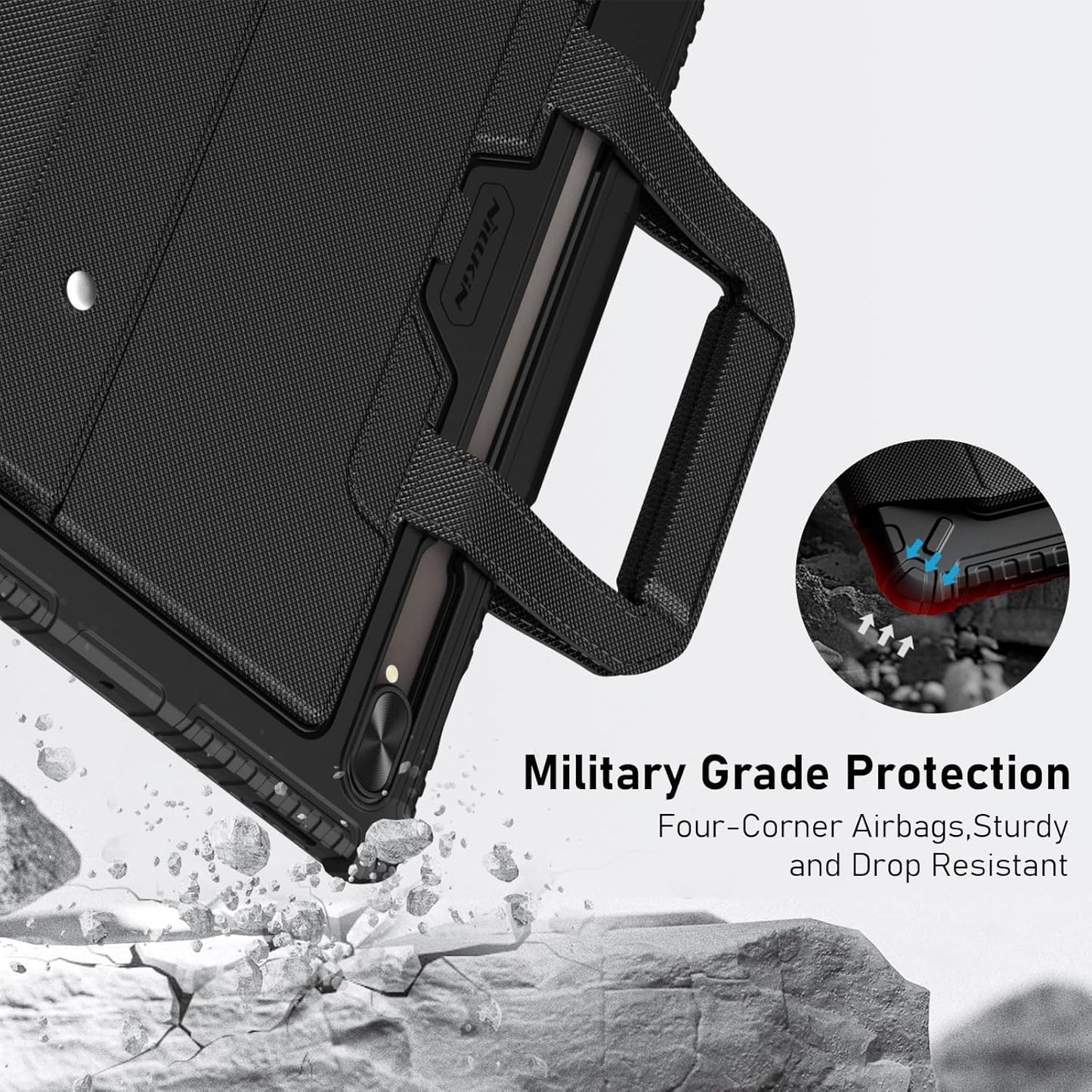 Nillkin for Samsung Galaxy Tab S9 Plus Detachable Keyboard Case with 7 Backlit, Kickstand, Trackpad, S Pen Holder, S9+ 5G (Backlit Ver