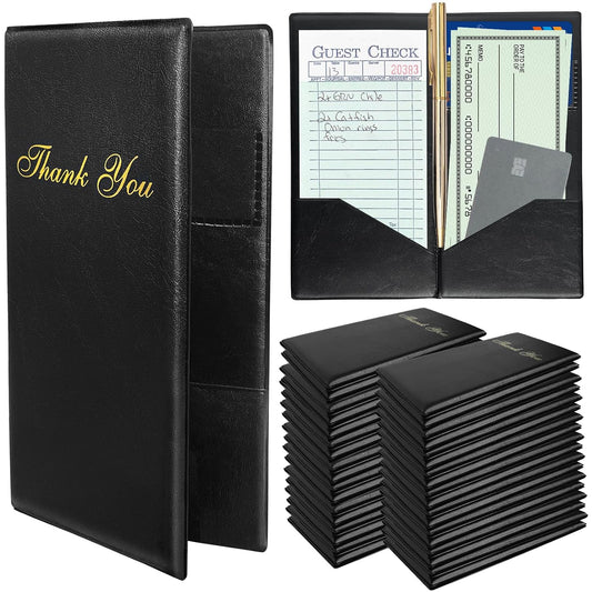 60 Pcs Check Presenters for Restaurants, 4 X 7.9 Inch Restaurant Check Presenters, Black