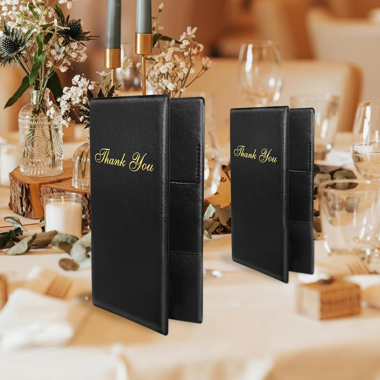 60 Pcs Check Presenters for Restaurants, 4 X 7.9 Inch Restaurant Check Presenters, Black