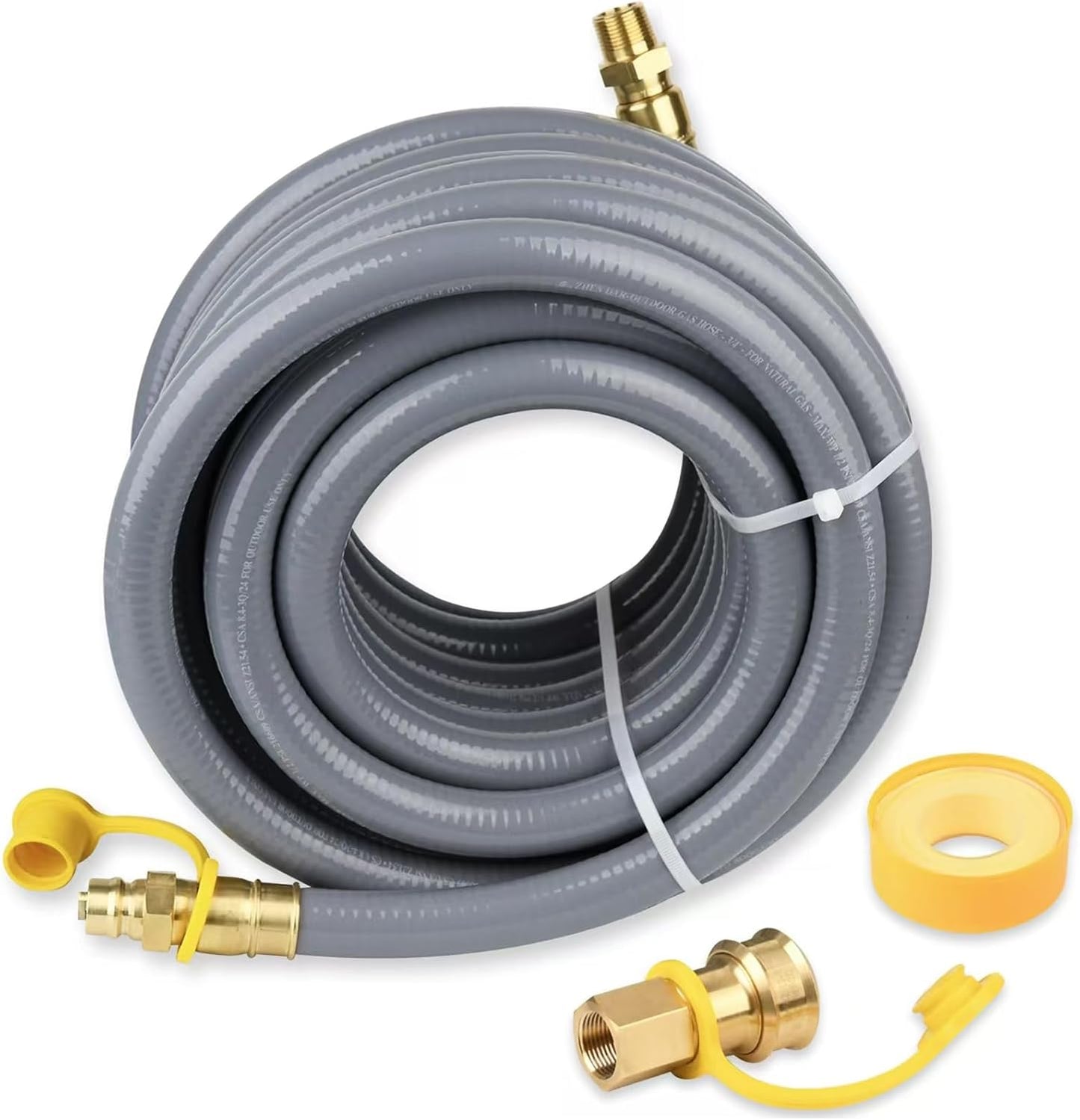 Lezbanz Natural Gas Hose for Generator 3/4 Inch with Quick Connect Fittings, Natural Gas Line 24FT