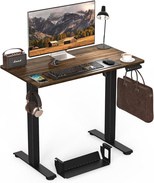 Adjustable Height Standing Desk, 35 x 20 Inches Small Electric Sit/Stand Up Mini Desk