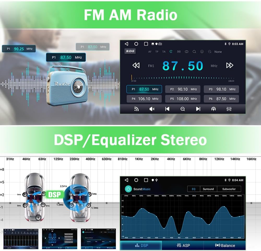 Car Radio Stereo for Jeep Wrangler JK Dodge RAM 1500 2500 3500 Compass Grand Cherokee,Android 13 with CarPlay/Android Auto 10 inch Screen FM AM WiFi,