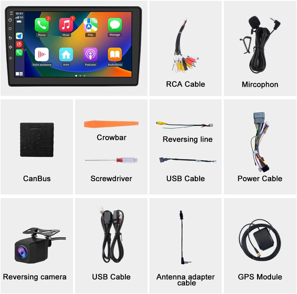 Car Radio Stereo for Jeep Wrangler JK Dodge RAM 1500 2500 3500 Compass Grand Cherokee,Android 13 with CarPlay/Android Auto 10 inch Screen FM AM WiFi,