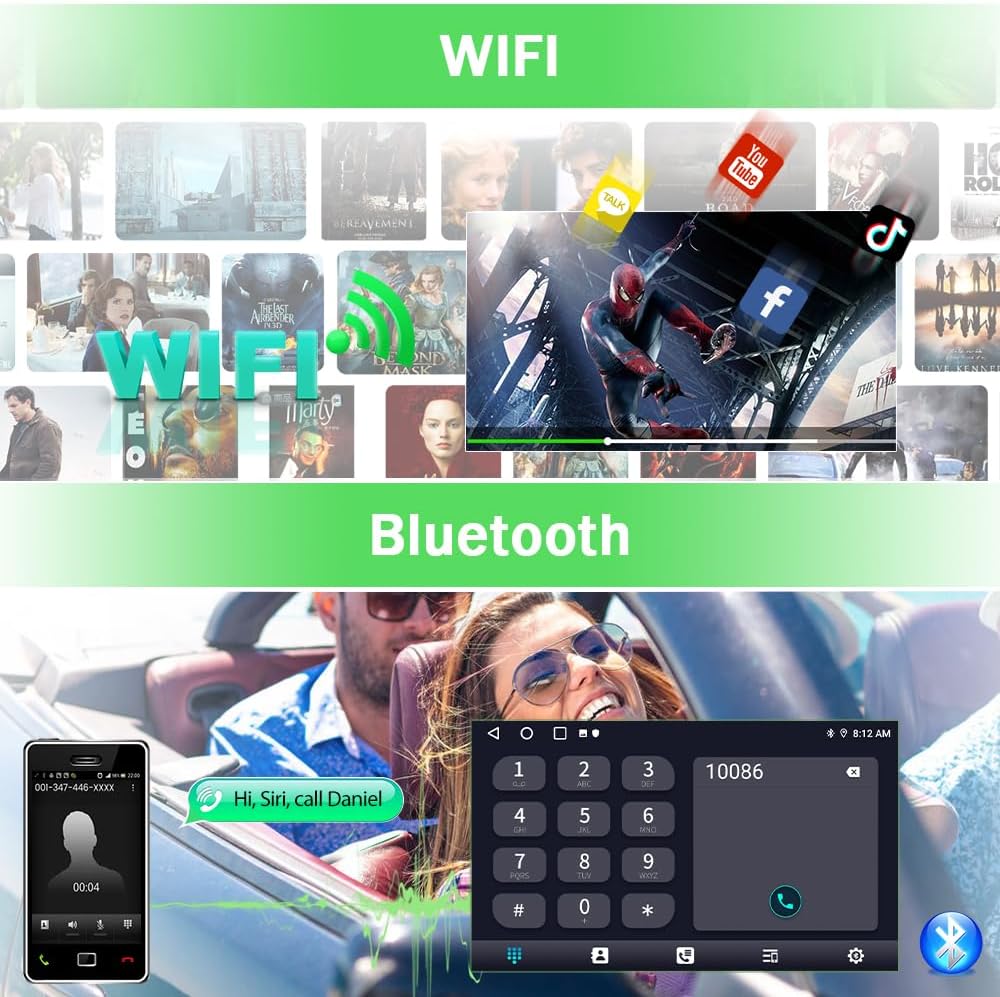 Car Radio Stereo for Jeep Wrangler JK Dodge RAM 1500 2500 3500 Compass Grand Cherokee,Android 13 with CarPlay/Android Auto 10 inch Screen FM AM WiFi,