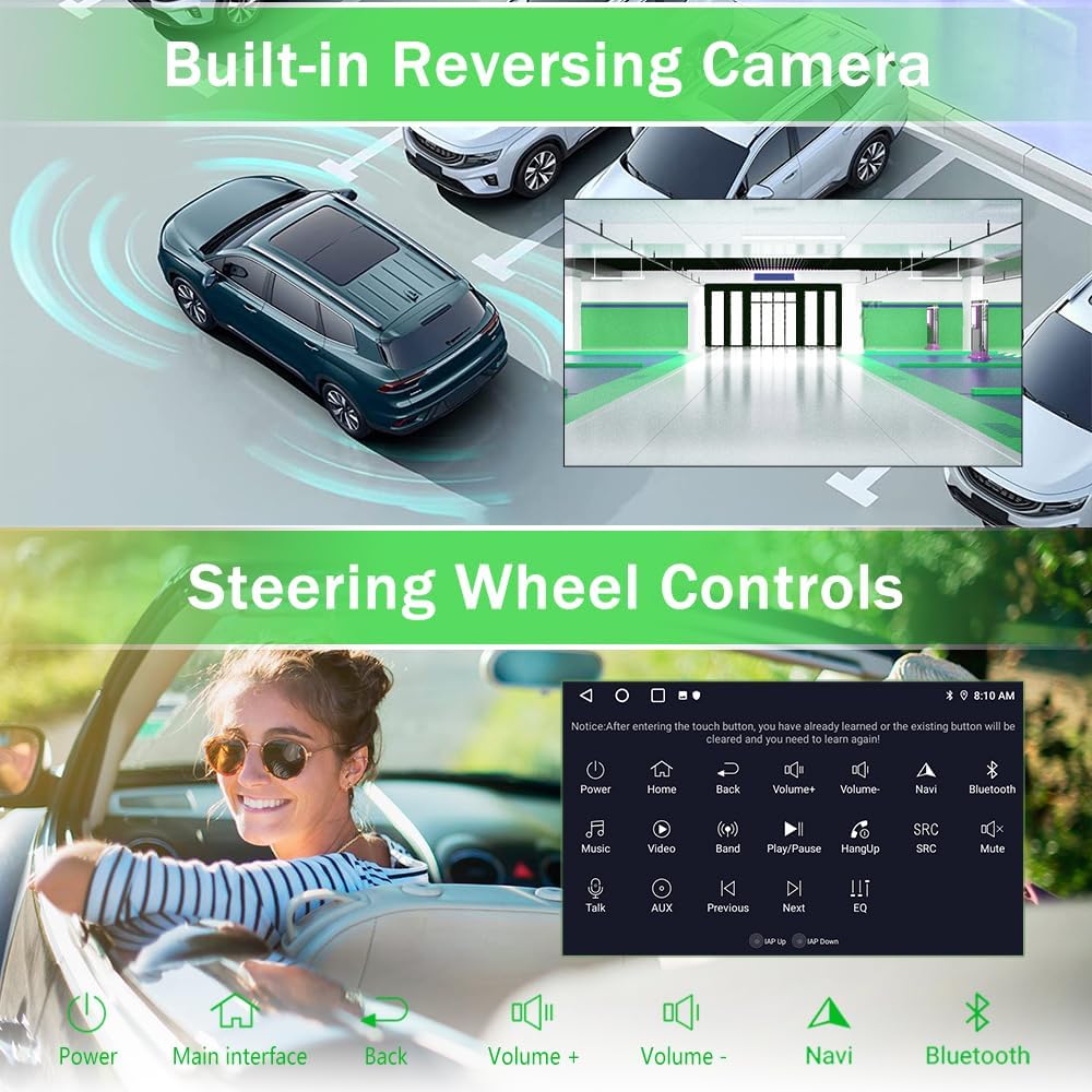 Car Radio Stereo for Jeep Wrangler JK Dodge RAM 1500 2500 3500 Compass Grand Cherokee,Android 13 with CarPlay/Android Auto 10 inch Screen FM AM WiFi,