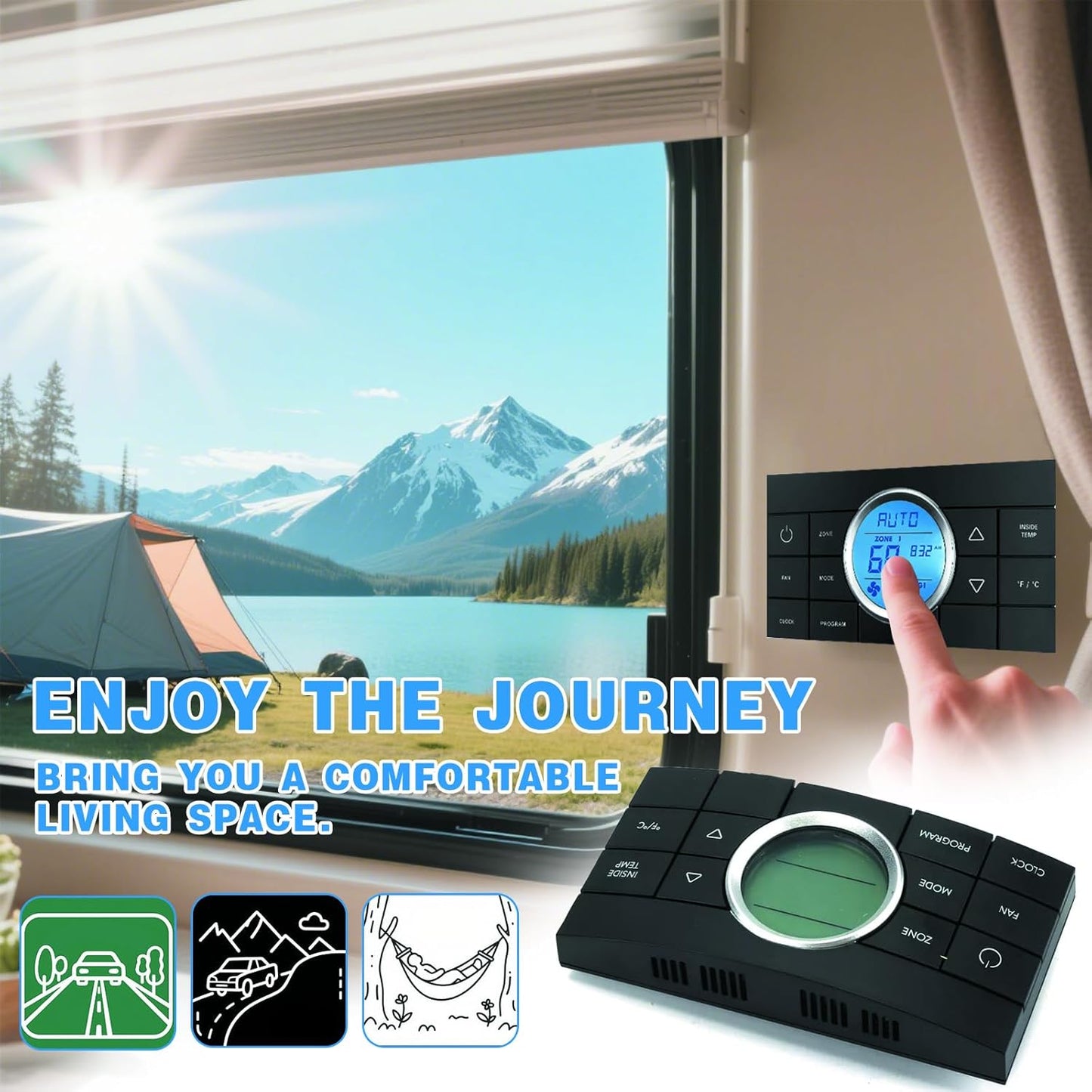 Digital RV Thermostat, Multi-Zone Control Center for Dometic CCC2, Compatible with AC Series 579/595/600/6308