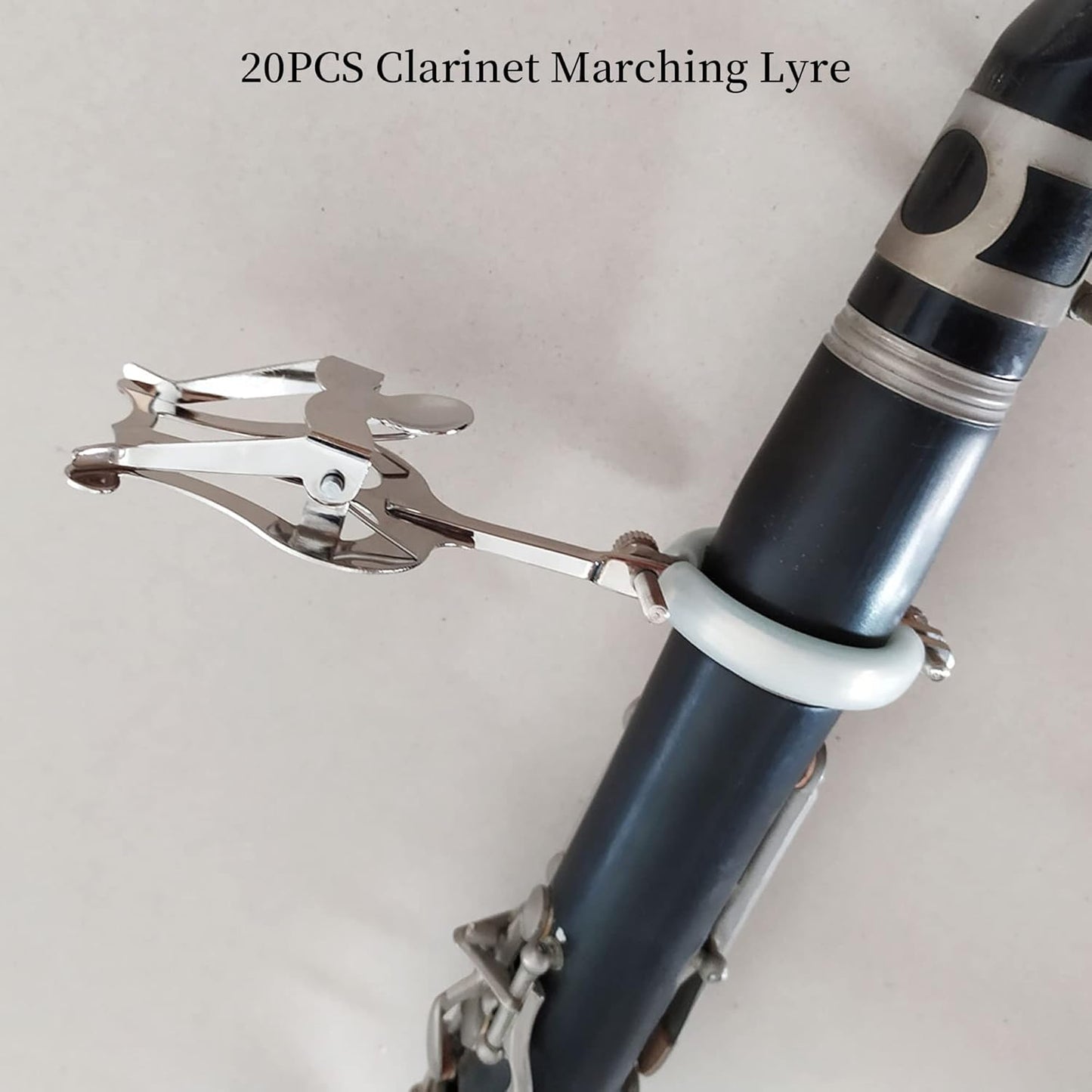 Emptty 20PCS Clarinet Sheet Music Clip, Plating Clarinet Marching Lyre, Clarinet Marching Lyre Music Clip, Trumpet Sheet Music Clamp-On