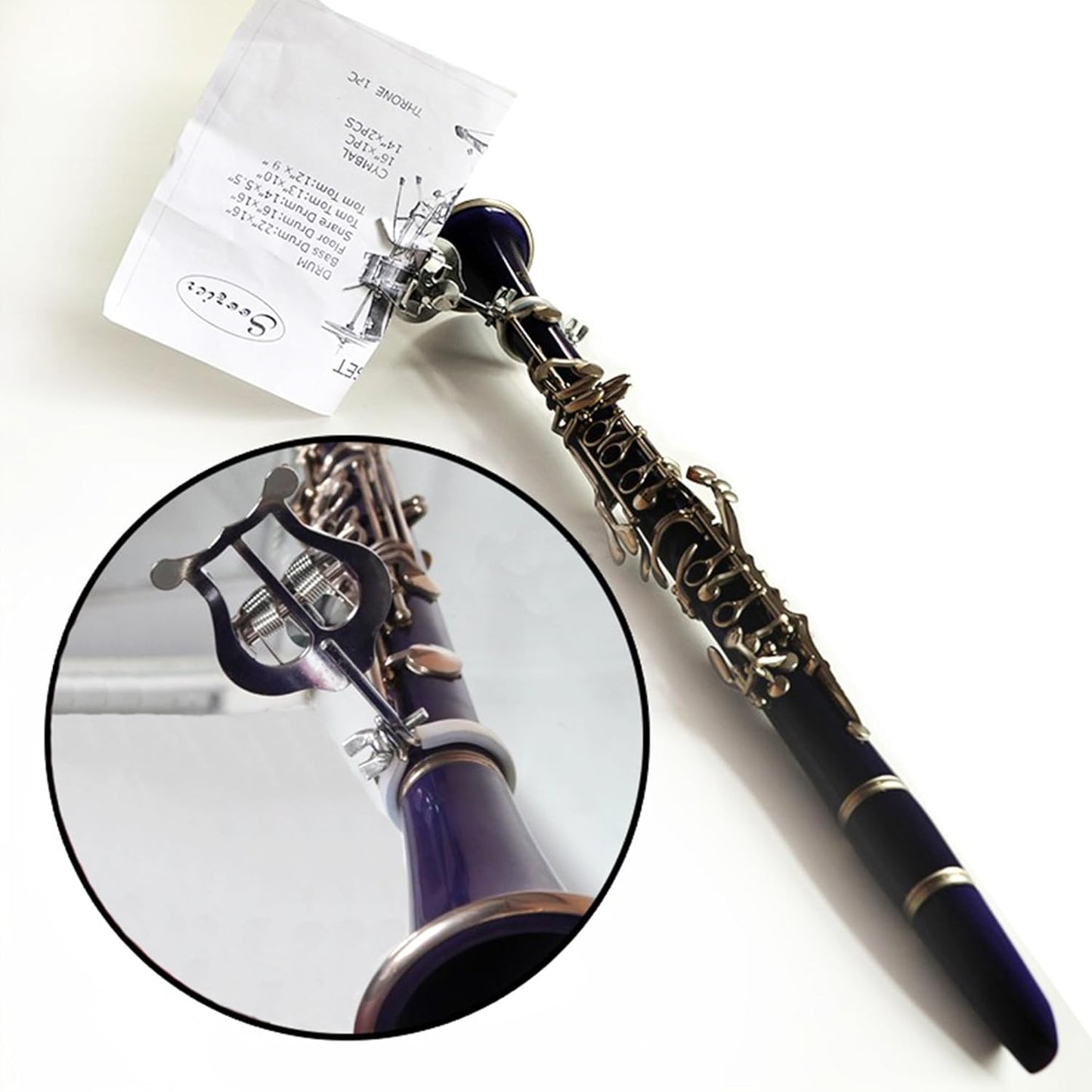 Emptty 20PCS Clarinet Sheet Music Clip, Plating Clarinet Marching Lyre, Clarinet Marching Lyre Music Clip, Trumpet Sheet Music Clamp-On