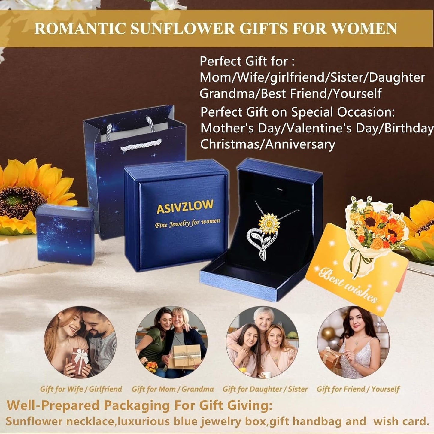 Sunflower Necklaces, 'You Are My Sunshine Necklace',18k Yellow Gold Plated S925 Sterling Silver