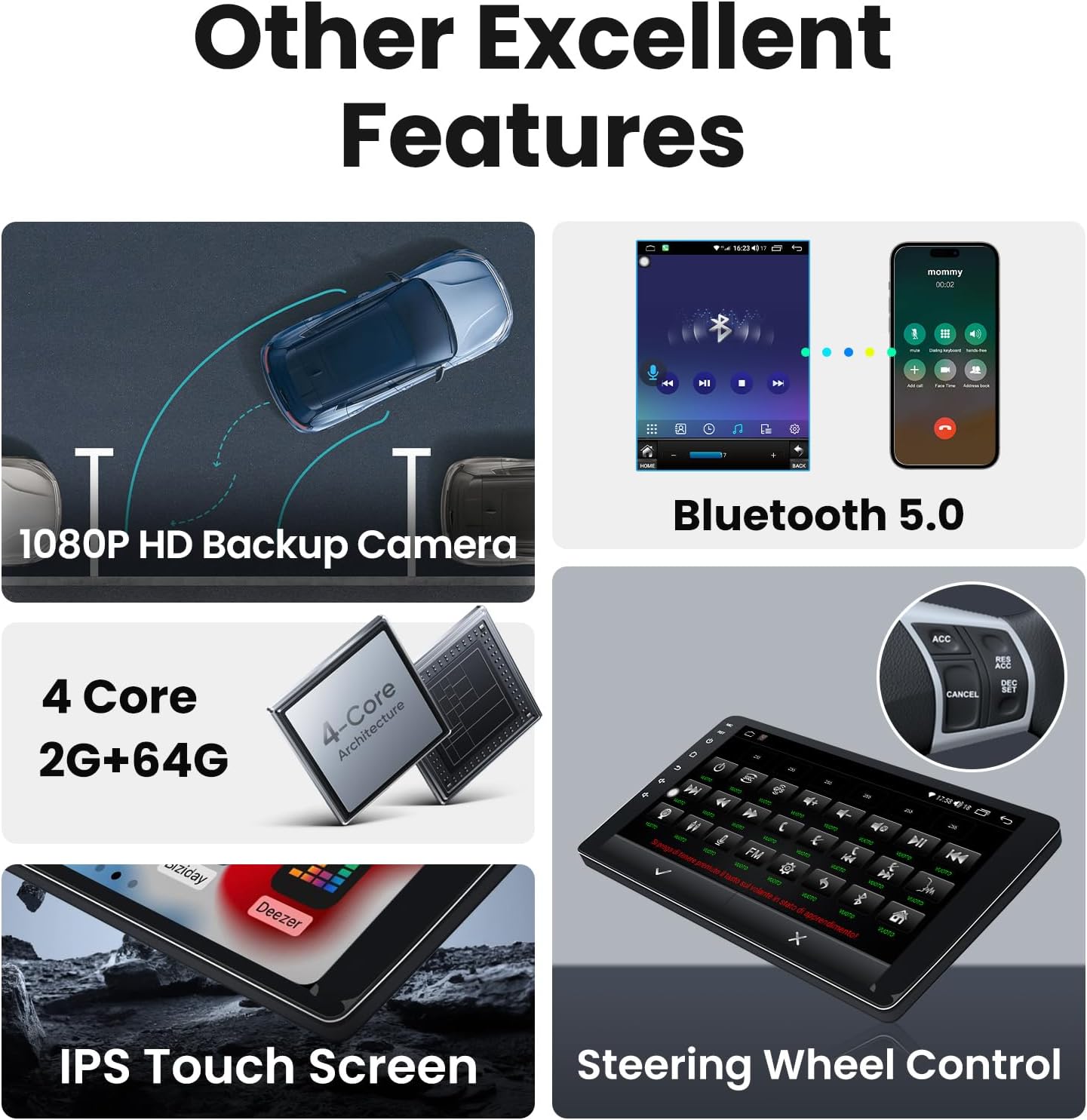 Car Radio Stereo for Toyota Tacoma 2005-2015: 4Core 64G ROM 9 Inch 1280 * 800 HD Touch Screen Car Stereo Replacement Android 1