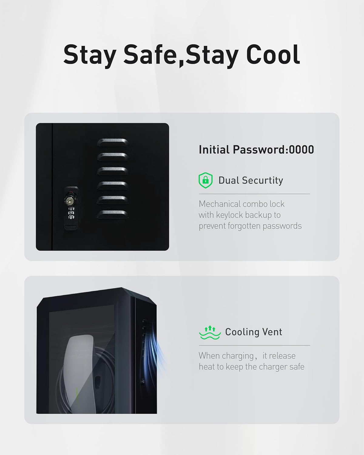 EV Charger Outdoor, Charger Station Box for Tesla Wall Charger Lock Box, Tempered Glass Front Panel