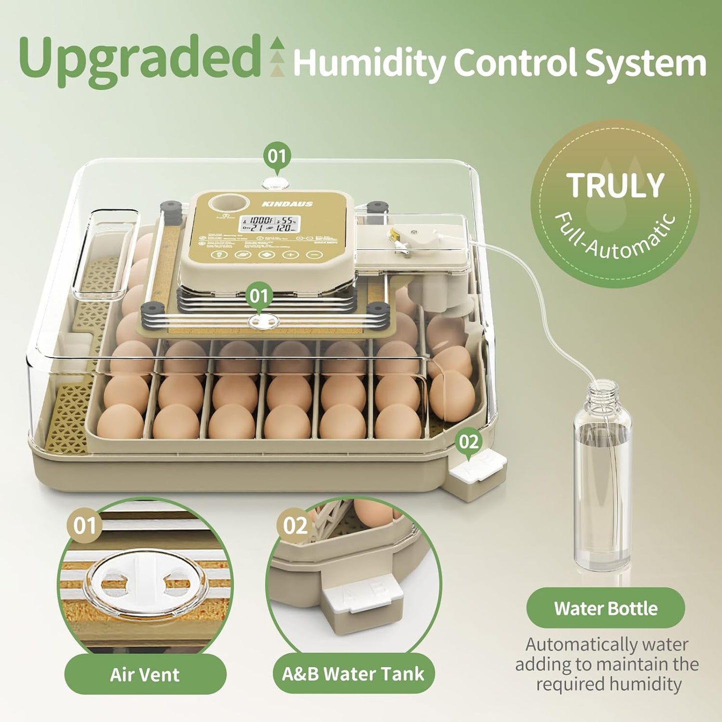 Egg Incubators for Hatching Eggs with Automatic Egg Turning and Humidity Control, Max 48 Eggs